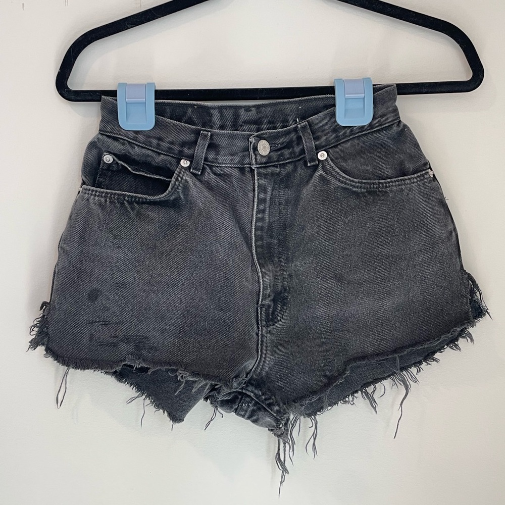 Jordache vintage black cut-off jean shorts
